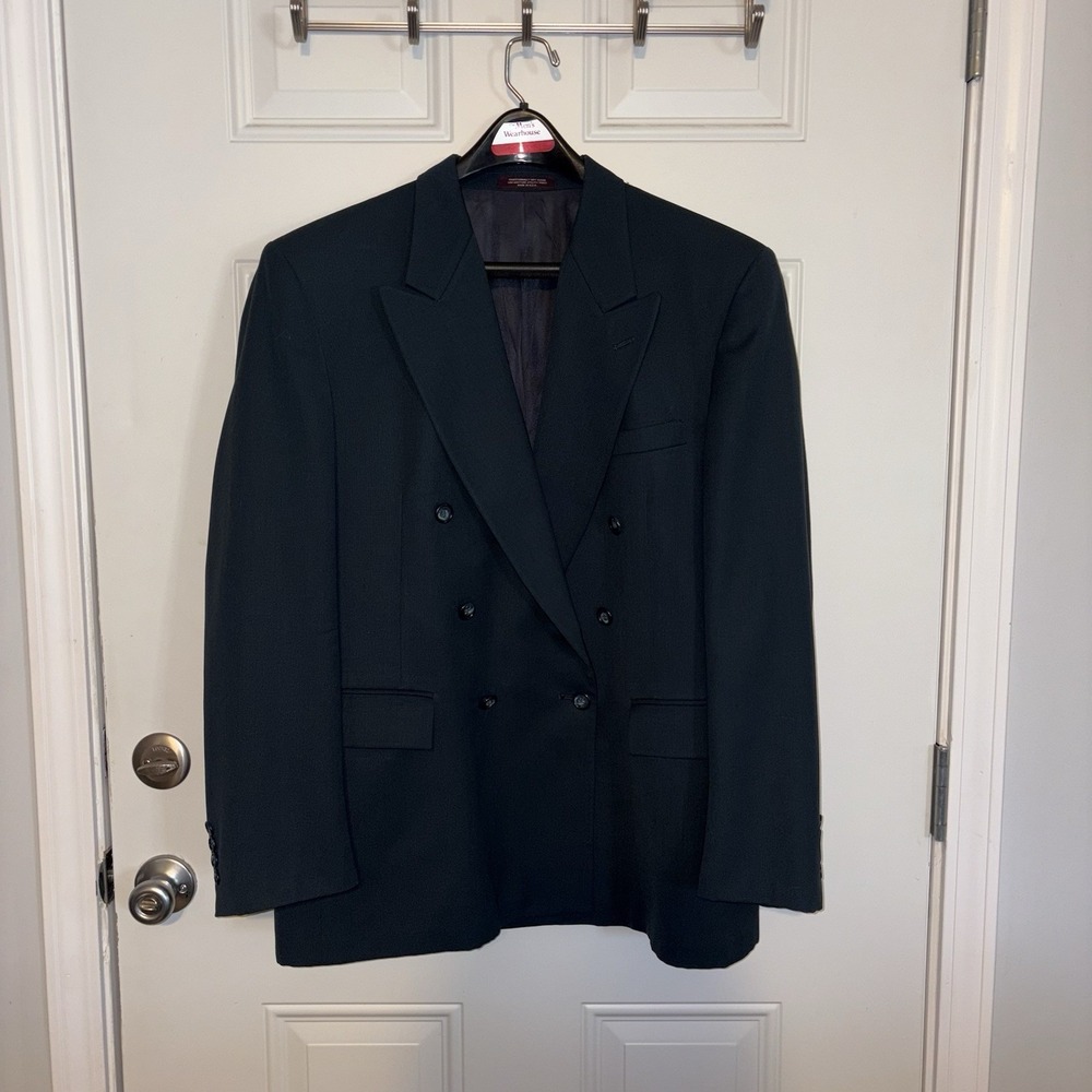Evan-Picone Men's Navy Tailored Suit Jacket Classy 100% Pure Wool